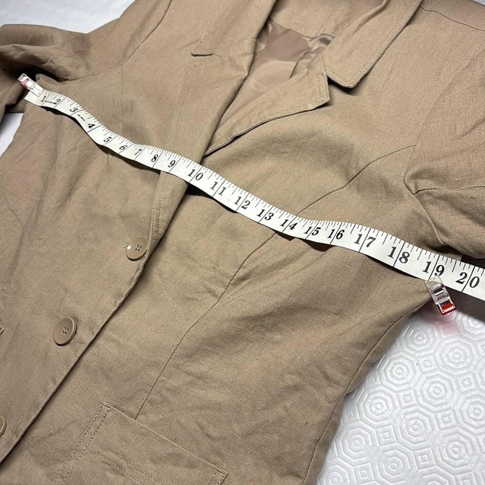 Reitmans Linen Blend Blazer Size 9 Colour Tan - Picture 10 of 13